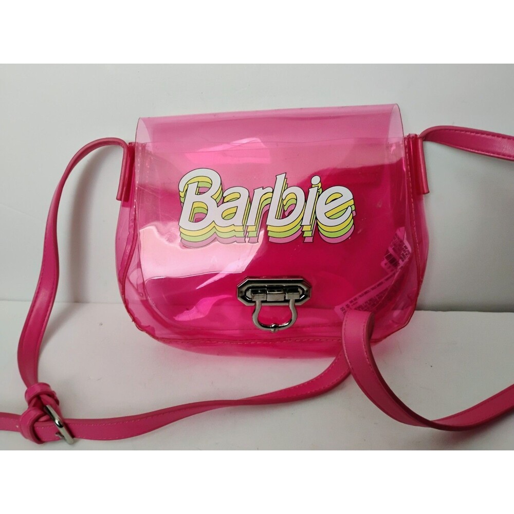 Forever 21 Barbie Clear Pink Plastic Purse Crossbody Bag With Buckle